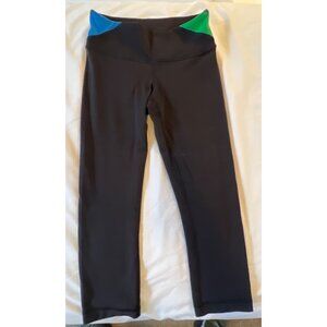 Lululemon Black High-Waist Colorblock Yoga Leggings - Size 4